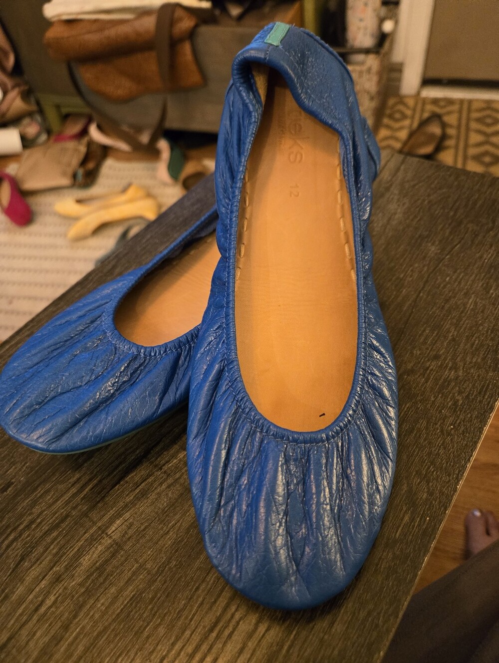 Tieks Cobalt Blue Leather Ballet Flats Size 12